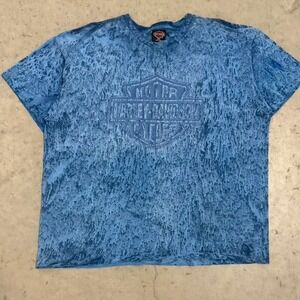 Vintage 90s Harley Davidson Biker Acid Wash All Over Print Shirt